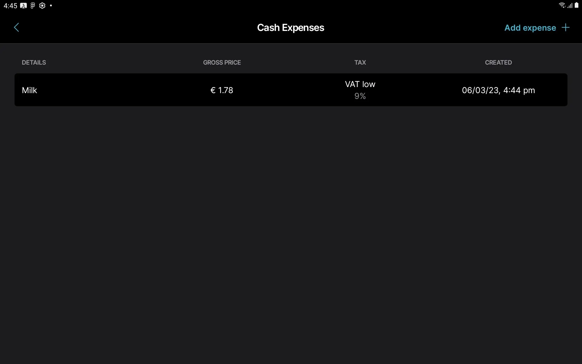 cash expenses.